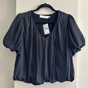 ASTR | 🖤 Black Satin Crop Dress Blouse NWT